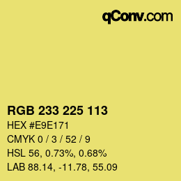 Color code: RGB 233 225 113 | qconv.com