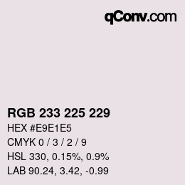 Color code: RGB 233 225 229 | qconv.com
