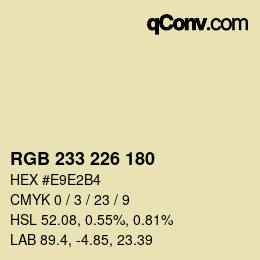 Color code: RGB 233 226 180 | qconv.com