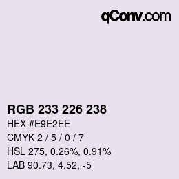 Color code: RGB 233 226 238 | qconv.com
