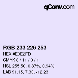 Color code: RGB 233 226 253 | qconv.com