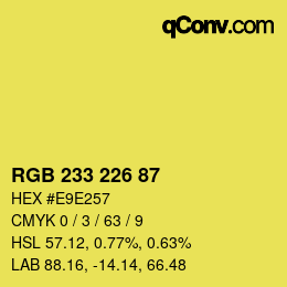 Color code: RGB 233 226 87 | qconv.com