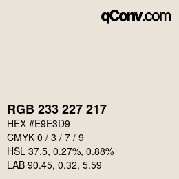 カラーコード: RGB 233 227 217 | qconv.com