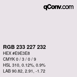 Color code: RGB 233 227 232 | qconv.com