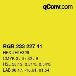 カラーコード: RGB 233 227 41 | qconv.com
