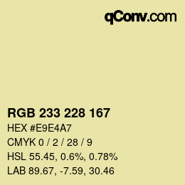 Color code: RGB 233 228 167 | qconv.com