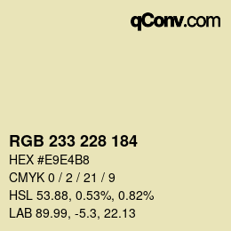 Color code: RGB 233 228 184 | qconv.com
