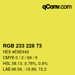 Código de color: RGB 233 228 73 | qconv.com