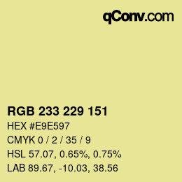 Color code: RGB 233 229 151 | qconv.com