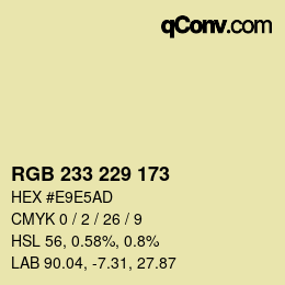 Color code: RGB 233 229 173 | qconv.com
