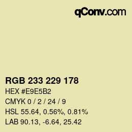 カラーコード: RGB 233 229 178 | qconv.com