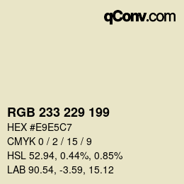 カラーコード: RGB 233 229 199 | qconv.com