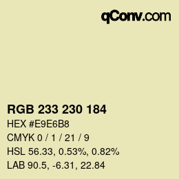 Color code: RGB 233 230 184 | qconv.com