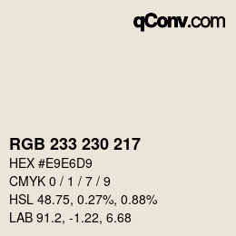 颜色代码: RGB 233 230 217 | qconv.com