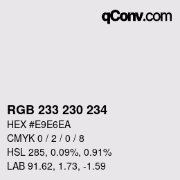 Color code: RGB 233 230 234 | qconv.com