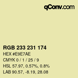 Color code: RGB 233 231 174 | qconv.com
