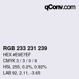 Color code: RGB 233 231 239 | qconv.com