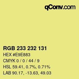 Color code: RGB 233 232 131 | qconv.com