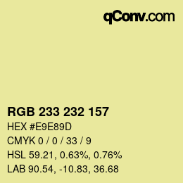 Color code: RGB 233 232 157 | qconv.com
