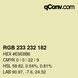 Color code: RGB 233 232 182 | qconv.com