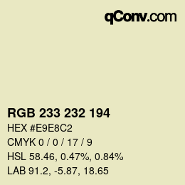 Color code: RGB 233 232 194 | qconv.com