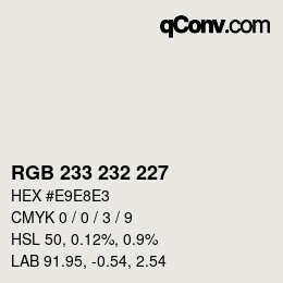 カラーコード: RGB 233 232 227 | qconv.com