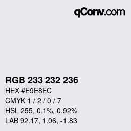 カラーコード: RGB 233 232 236 | qconv.com