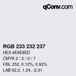 颜色代码: RGB 233 232 237 | qconv.com