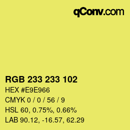 Color code: RGB 233 233 102 | qconv.com