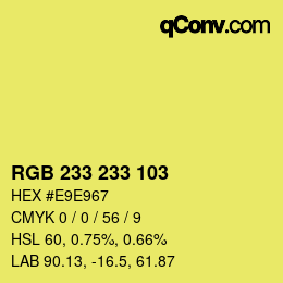 Farbcode: RGB 233 233 103 | qconv.com
