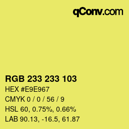 Color code: RGB 233 233 103 | qconv.com