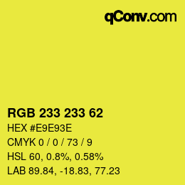 Color code: RGB 233 233 62 | qconv.com