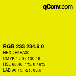 カラーコード: RGB 233 234.8 0 | qconv.com