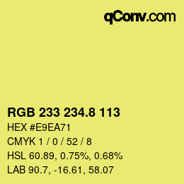 Color code: RGB 233 234.8 113 | qconv.com