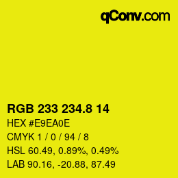 カラーコード: RGB 233 234.8 14 | qconv.com