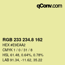 カラーコード: RGB 233 234.8 162 | qconv.com