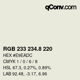 カラーコード: RGB 233 234.8 220 | qconv.com