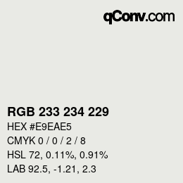 カラーコード: RGB 233 234 229 | qconv.com