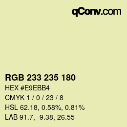 颜色代码: RGB 233 235 180 | qconv.com