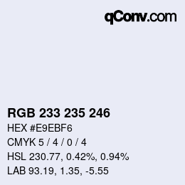 カラーコード: RGB 233 235 246 | qconv.com