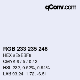 Color code: RGB 233 235 248 | qconv.com
