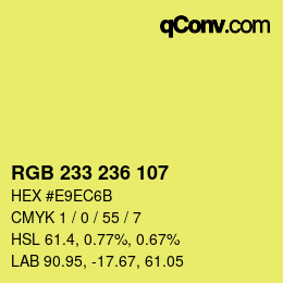 Color code: RGB 233 236 107 | qconv.com