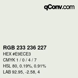 カラーコード: RGB 233 236 227 | qconv.com