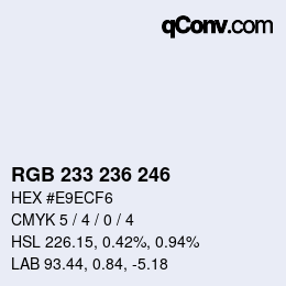 Farbcode: RGB 233 236 246 | qconv.com