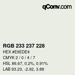 Código de color: RGB 233 237 228 | qconv.com