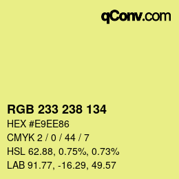 Color code: RGB 233 238 134 | qconv.com