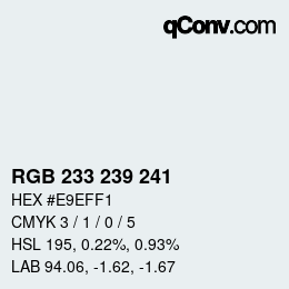 Color code: RGB 233 239 241 | qconv.com