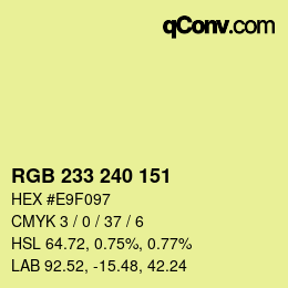 Color code: RGB 233 240 151 | qconv.com