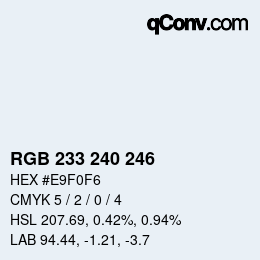Color code: RGB 233 240 246 | qconv.com