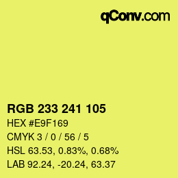 Color code: RGB 233 241 105 | qconv.com